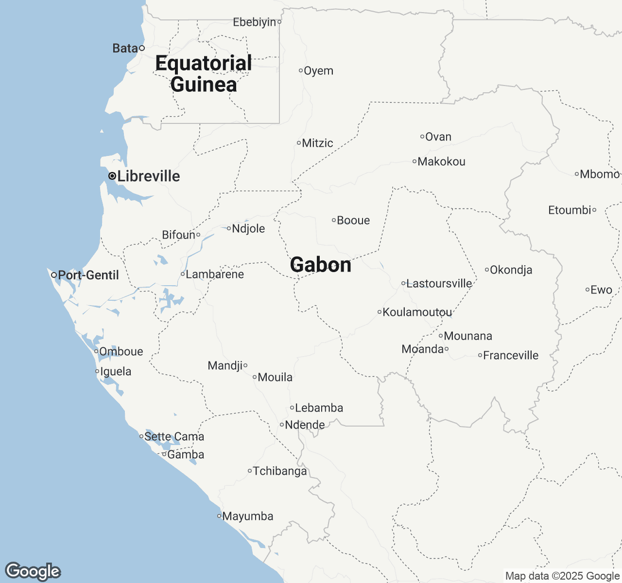 Map of Gabon